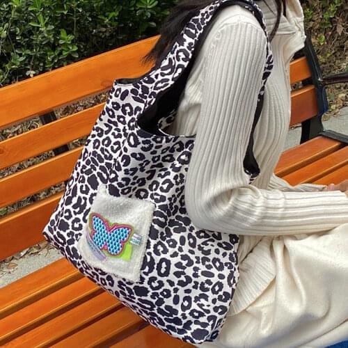 Fashion Designer Luxury Leopard Grain Shopper Shoulder Bag Large Capacity Handbags Womens Bag Female Casual Tote Canvas HandBag