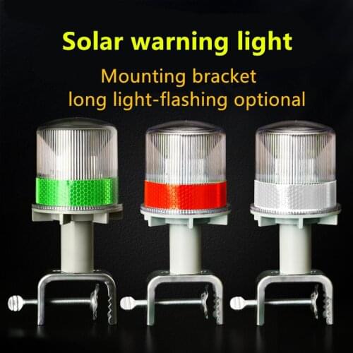 Solar Powered Marine LED Beacon Light Light Controlled Navigation Signal Sailing Warning Light With Portable Detachable bracket
