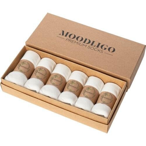 Moodligo Premium Men 'S Bamboo Booties Socks 6 Double White