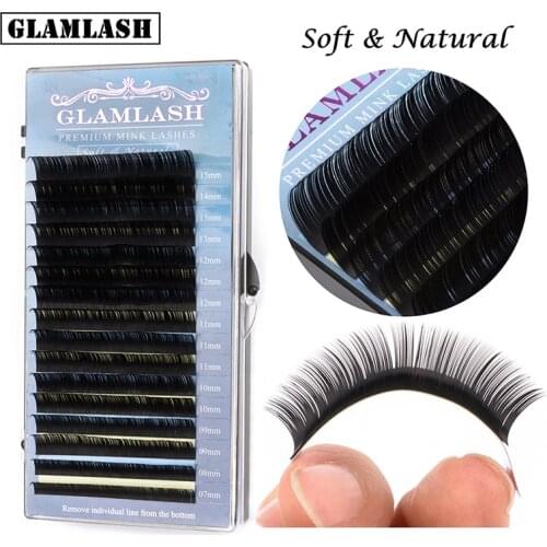 GLAMLASH Mixed Length False Lashes Individual Eyelash Extension Fake Mink Lashes Makeup