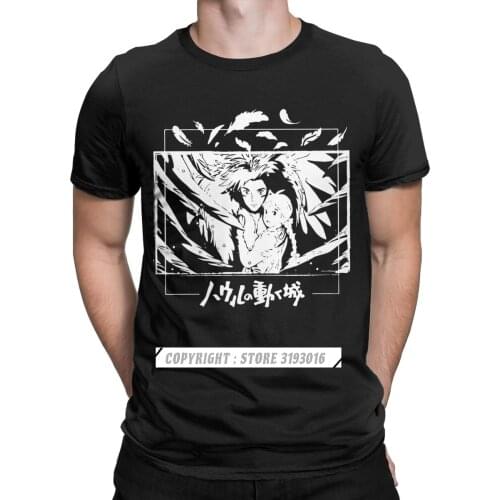 New Mens T Shirt Novelty Howl And Sophie Howls Moving Castle Tshirt Ghibli Miyazaki Anime Tees Harajuku Tee