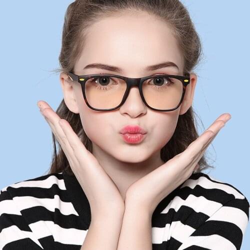 Square Teens Glasses Kids Blue Light Block Youth Frame Anti Reflective Optical Lens Game Computer Boy Girls 5 to 15 Eyeglasse UV