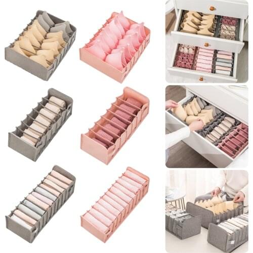 Underwear Bra Organizer Folding Storage Box Drawer Closet Organizer Divider Boxes For Underwear Scarves Socks Home Storage