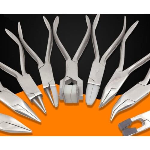 Eyeglasses repair Pliers Stainless steel Professional Prevent Injury Flat Nylon Jaw Pliers for DIY Jewelry Tools