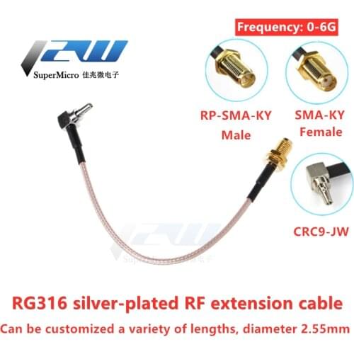 SMA Female to CRC9 MALE Right Angle Connector RG316 Pigtail Cable SMA-K/CRC9-JW 10cm 15cm 20cm 25cm 30cm 40cm 50cm -1M
