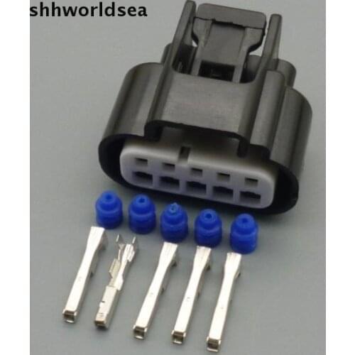 Shhworldsea 1.2MM 5 pin Car waterproof jacket female Housing connector 11904 auto waterproof electrical plug socket 7283-5529