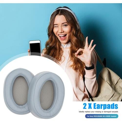 2pcs Replacement Leather Memory Foam Earpad Cover for Sony MDR100ABN WH-H900N Comfortable Breathable Soft and Elastic