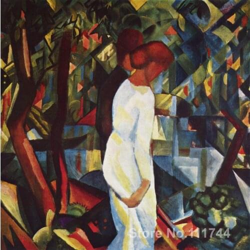 Modern art paintings Couple in the woods by August Macke High quality Hand painted
