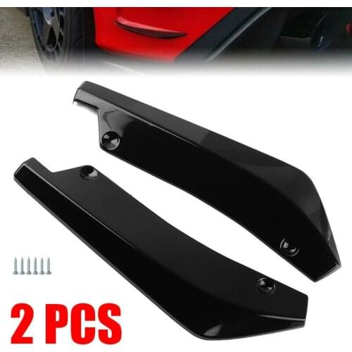 2pcs Universal Gloss Black Car Rear Bumper Lip Diffuser Splitter Canard Protector Car Accessories