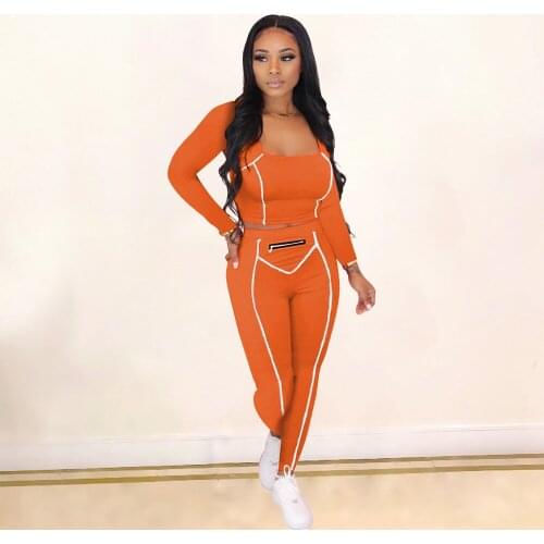 FUFUCAILLM Women Striped Patchwork Casual Set, Female Square Collar Top + Long Pants, Two-piece Fitness Clothes Matching Outfit