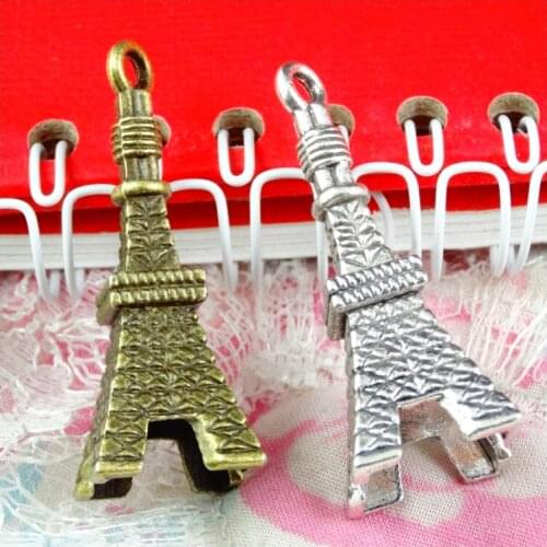 10pcs Charms eiffel tower 40.7*15.2*15.2MM Antique Silver Plated Pendants Antique Bronze Jewelry Making DIY Handmade Craft