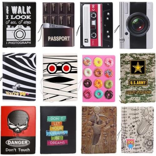 2020 New Cartoon Passport Holders, Men Travel Passport Cover PVC Leather 3D Design With 22 Different Styles For Choose ForTravel