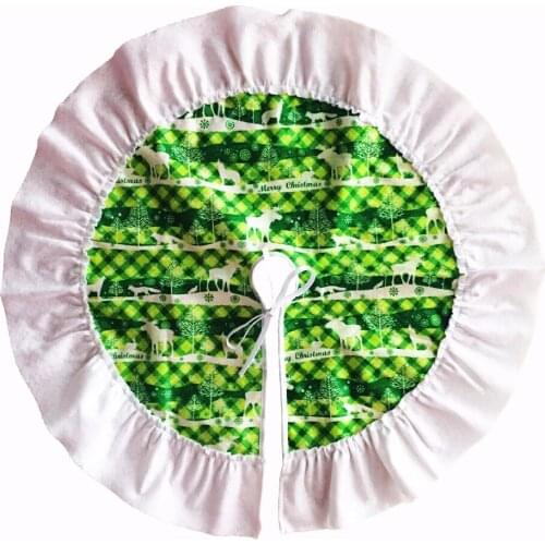 3 Colors 60cm Diameter Deer Pattern Christmas Tree Skirt Xmas Tree Decoration Supplies Merry Christmas Home Party Ornaments