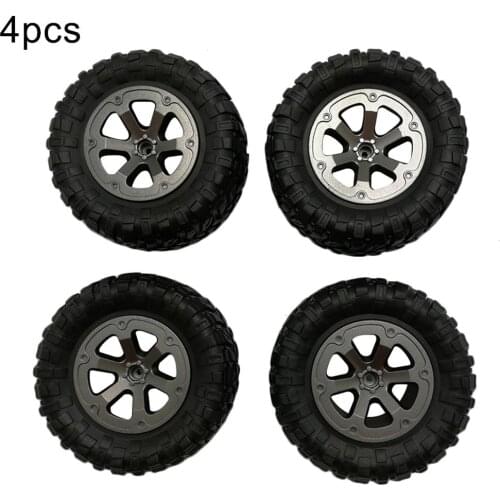 4Pcs 1/16 Scale RC Car Rubber Wheel Rim Tire Tyre Part for WPL B-14 FY001 Model Car Off-Road Buggy Car Toys Accessories