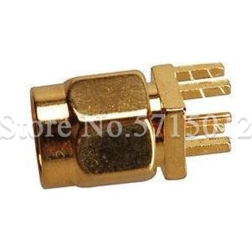 5PCS SMA Radio-frequency Connector RP-SMA-JE Side Foot Male Head Famale Needle Gold Plating Joint 1.6mm Spacing