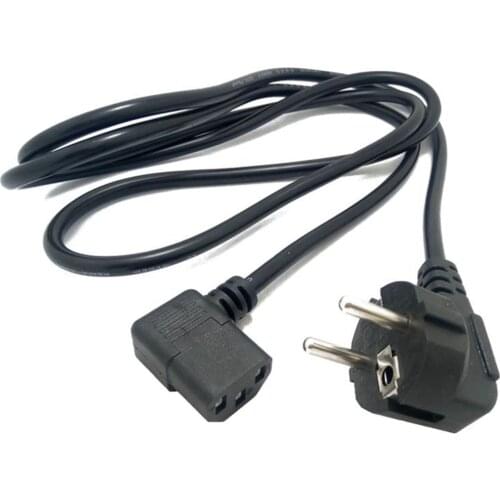 5FT C13 IEC Kettle 90 right angle Degree to European 2 pin Round AC EU Plug Power Lead Cord PC 150cm Cable