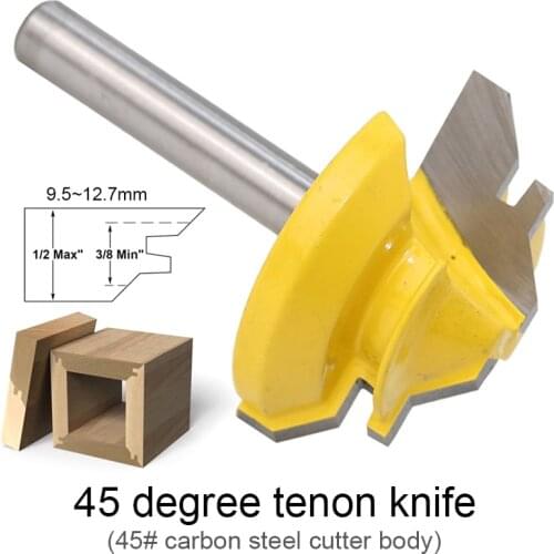1 Piece 1/4" Shank 45 Degree Lock Miter Router Bit Woodworking Tenon Milling Cutter Tool Drilling Milling For Wood Carbon Steel