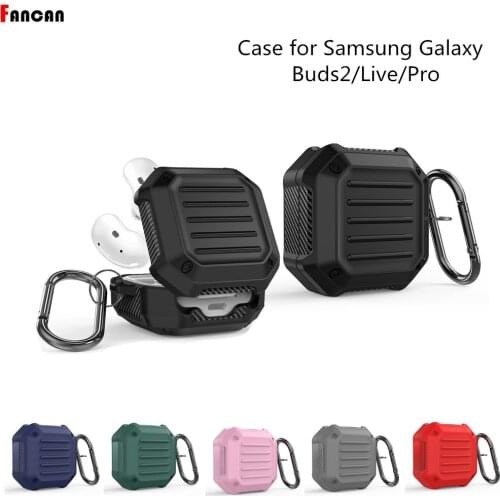 Cover for Samsung Galaxy Buds 2/Live/ Pro Luxury Armor Earphone Case With Hook Shockproof Full Body Protector for Buds2 live