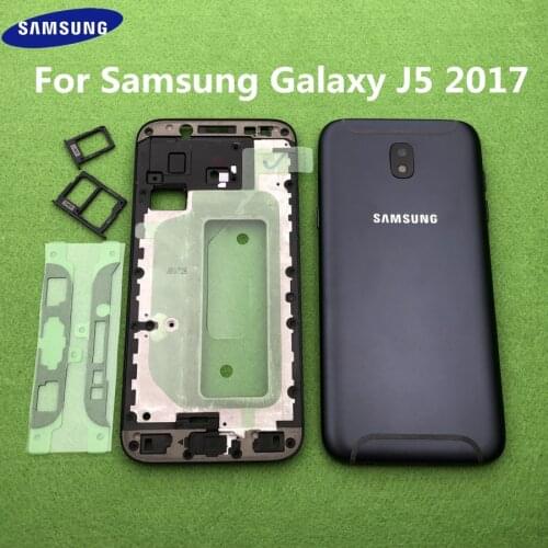 For Samsung Galaxy J5 2017 J530 J530F Middle Front Frame Full Housing Rear Housing Bezel Holder Frame Back Cover Case door