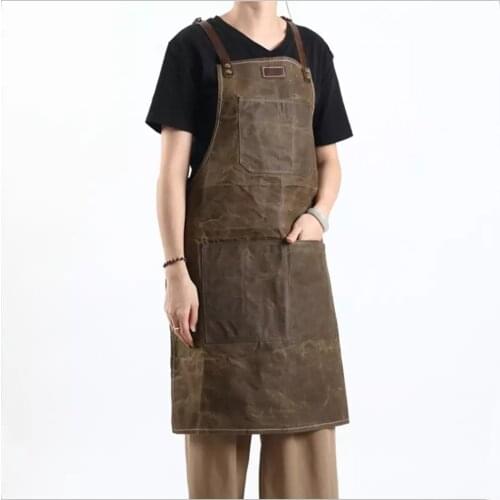 Barbecue Apron Waterproof High Quality Waxed Canvas Apron Men Women Kitchen Work Aprons Pinafore Retro Gardening Aprons