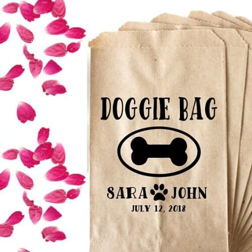 Custom pet Doggie Wedding candy Buffet treat gift bar Petal Toss bags BIRTHDAY Bridal Shower Bakery Cookie Favors packets