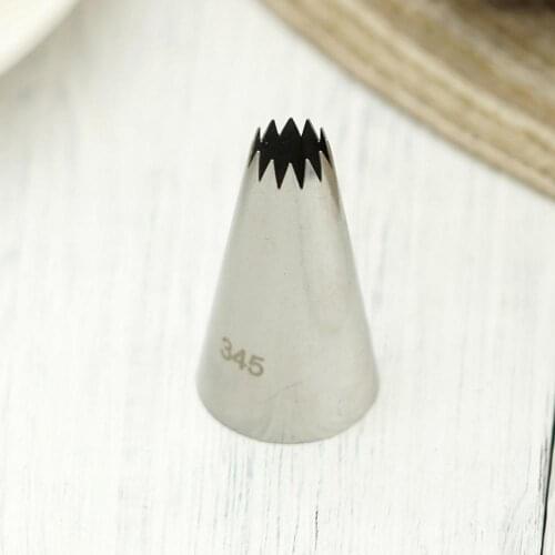 #345 Medium Size Piping Nozzle Open Star Cream Paste Icing Tips Cup Cake Decorating Tools For DIY Meringue