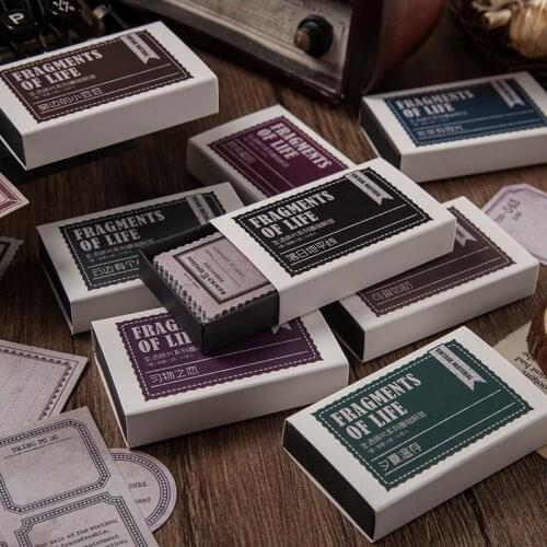 50 pcs Creative Vintage Label Collage Journal Material Paper Memo Pads Antique Tag Kraft Paper Loose Leaf Paper Notes