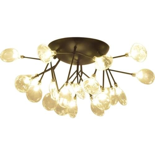 Nordic Bedroom Lamp Modern Living Room Firefly Ceiling Lamp Restaurant Iron Art Individual Creativity Simple Study Light