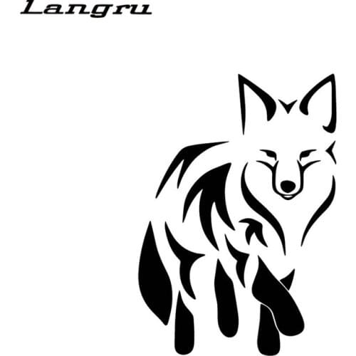 Langru 11.8CM*16.7CM Cunning Fox Car Stickers Cartoon Decorate Car Trunk Vinyl Decal Car Accessories Jdm