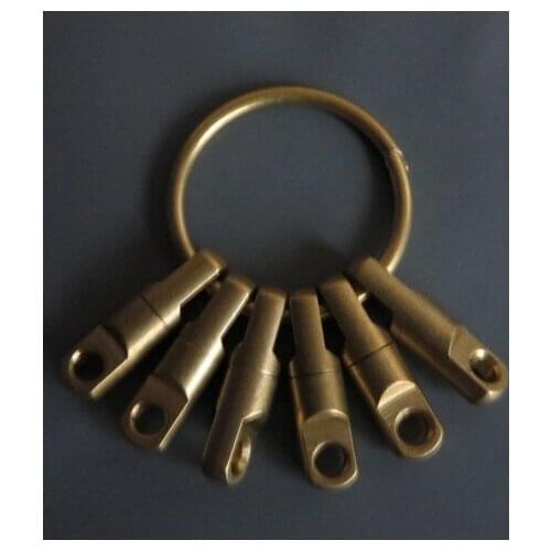 1 Set Brass Keychain,keychain swivel,retro style