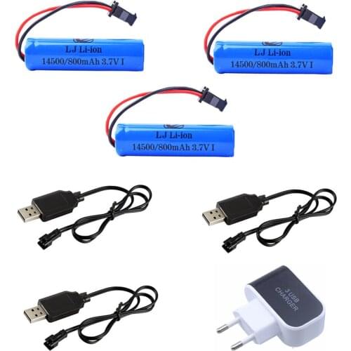 3.7V 800mah lipo battery 14500 with charger For C2 D828 RC Stunt Dump Car Toy Accessory 3.7V 14500 liion Battery with SM-2P Plug