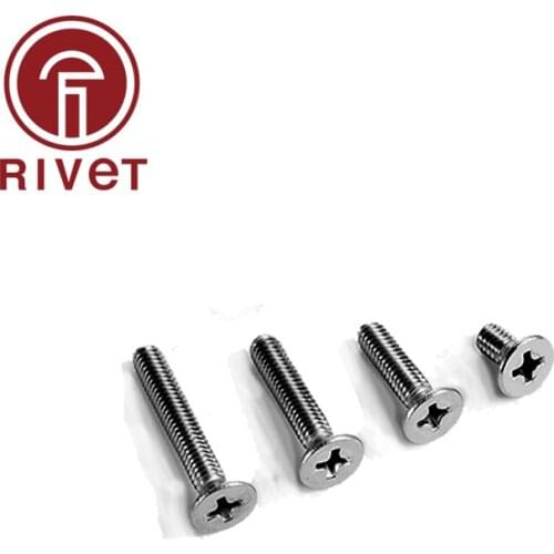 M10 304 A2-70 GB819 DIN7046-1 Stainless Steel Flat Head Cross Countersunk Head Screw Machine 20/50/100 PCS