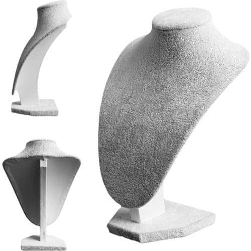 Mannequin Velvet Necklace Pendant Chain Jewelry Bust Neck Display Stand Holder