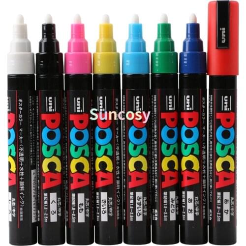UNI POSCA Medium Point ( PC-5M ),Marking Pen Water-based Pigment Ink,advertising Graffiti Highlight Pen Acrylic Marker