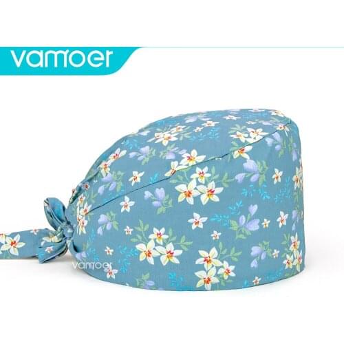 Medical uniforms Cartoon Print Medical Scrub Hat Hospital Doctor Cap Health Worker Scrub Cap Pet clinic nurse Beautician nursing