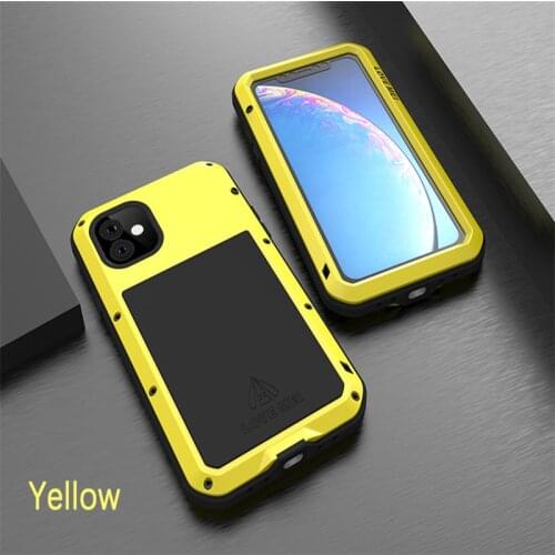 LOVE MEI Metal Heavy Duty 360 Full Protection Shockproof Phone Case For iPhone 12 11 Pro Max Aluminum Dustproof Doom Armor Cover