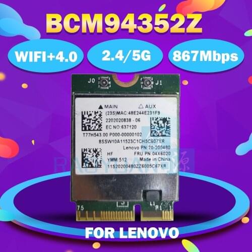Wholesale Broadcom BCM94352Z Wireless-AC NGFF 802.11ac 867Mbps WIFI Bluetooth4.0 Card 04X6020 For IBM/Lenovo Y50 Y40 Y70 B50