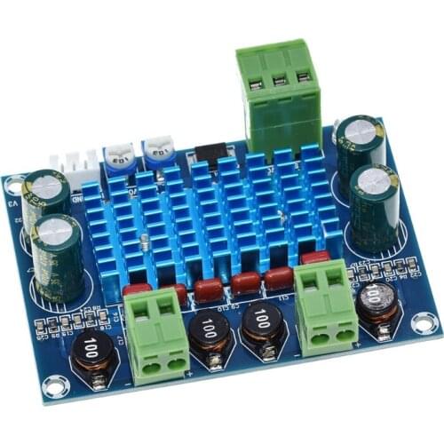 High Power Digital HIFI Power Amplifier Board 2*120W XH-M572 TPA3116D2 Chassis Dedicated Plug-in Input 5V 24V 28V output 120W