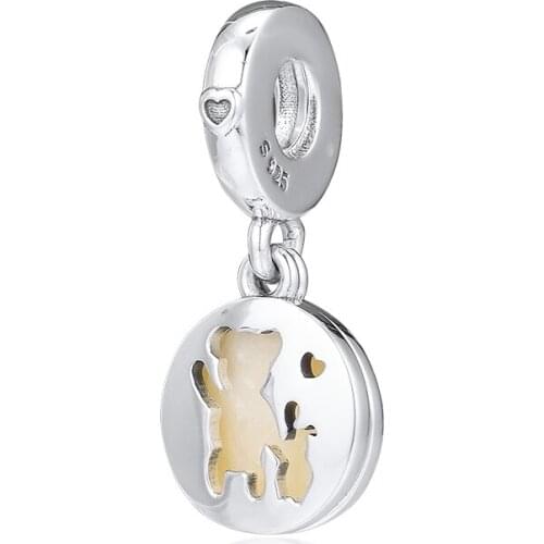 Fits For Pandora Beads Bracelets Perfect Pals Dangle Charms with Silver Enamel 100% 925 Sterling-Silver-Jewelry Free Shipping
