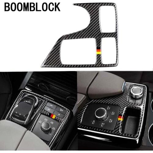 Carbon Fiber Center Control Armrest Box Multimedia Panel Sticker LHD Covers Car Styling Accessories For Mercedes GLE GLS M Class