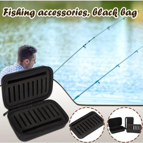 Portable Lure Fishing Tackle Bag Storage Bag Fishing Sequined Iron Bait Protective Fishing Bag Spoon Fly Bait Black Packet #P2