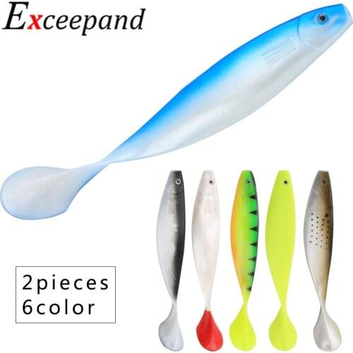 Exceepand 2 Pcs 70g Plastic Bass Pike Swimbait Fishing Lure Shad Fish Bait Trout Artificial Saltwater Lures 235mm