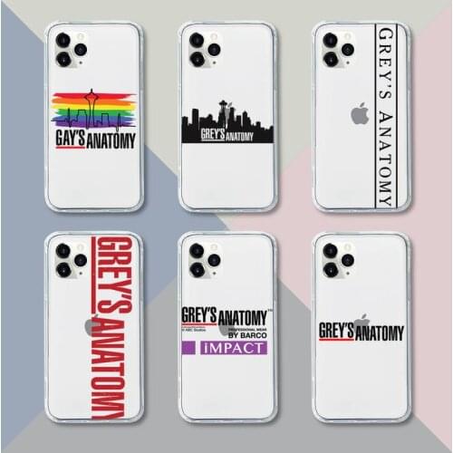 Greys anatomy Phone Case Transparent For iPhone 12 11 pro mini XS XR X max 5 6 s 7 8 plus Soft TPU Clear Mobile bags
