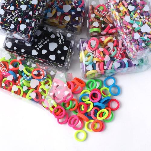 30/50/100pcs/Set Colorful Small Hair Bands Girls Cute High Elastic Hair Ties Children Hair Accessories Ponytail Holder Headband