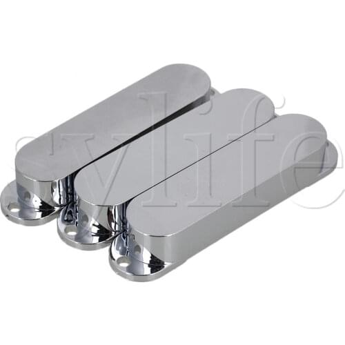 Silver Plastic No Hole Single Coil Pickup Cover for Electric Guitar Pack of 3
