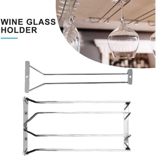 Wine Bottle And Glass Holder Rack Stainless Steel Bar Kitchen 6-9 Cups Hanging Shelf Storage Holder Wine Glass Hanger