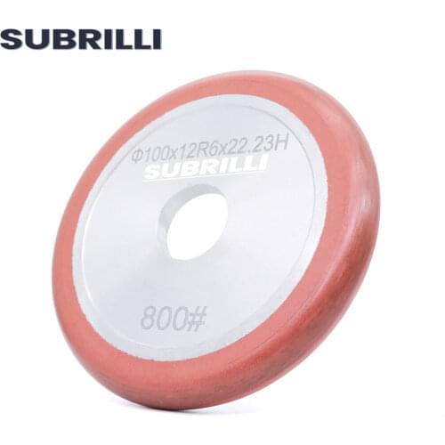 SUBRILLI 4 INCH Resin Bond Diamond Fluting Wheel For Grinding Stone Groove Polishing Of Sinks R6 12mm Thickness Sanding Disc