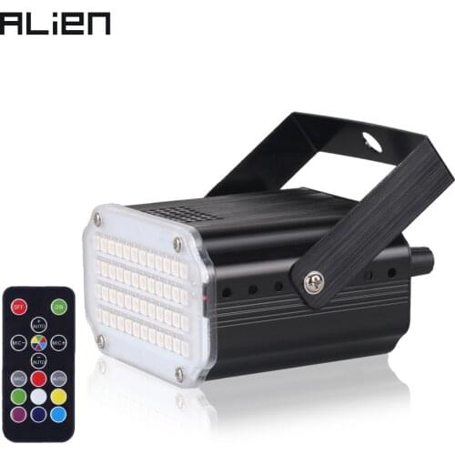 ALIEN 48 RGB UV LED DJ Disco Sound Activated Stage Lighting Effect Party Holiday Club Strobe Flash Lights With Remote Control
