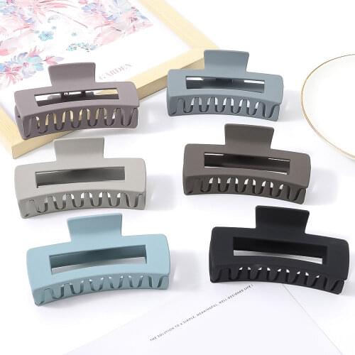 Cool Color Crab Hair Claws Matte Frosted Hair Clips For Women Girls Hair Accessories Large Geometric Barrettes Ponytail Clips