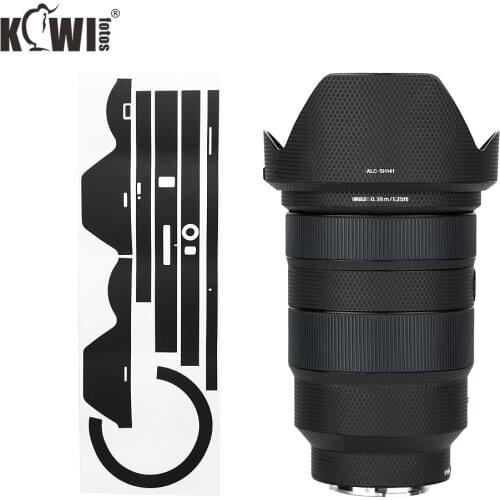 Lens and Lens Hood Cover Sticker For Sony FE 24-70mm f/2.8 GM Lens (SEL2470GM) Camera Skin Firm Kit Protector Matrix Black